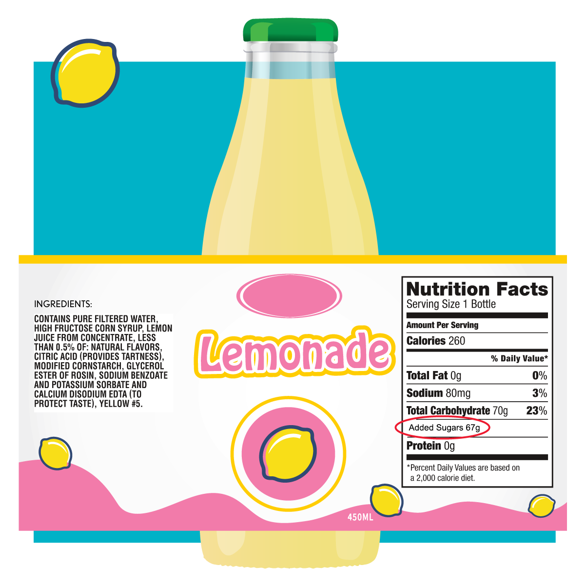 lemonade bottle with label